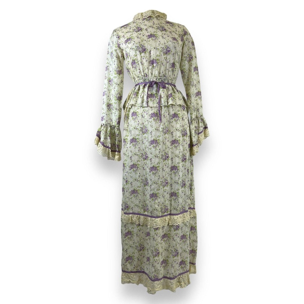 RARE Vintage 1970s Gunne Sax Floral Bustle‎ Prairie Dress